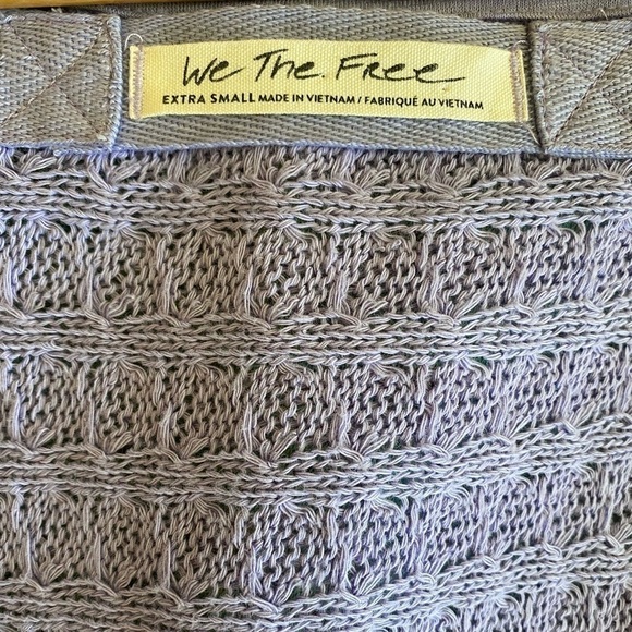 FREE PEOPLE WE THE FREE Lightweight Oversized Open knit V-neck Sweater Size XS - Picture 12 of 12